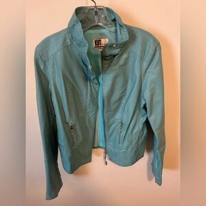 Kut from the Kloth Women's Teal Leather Jacket